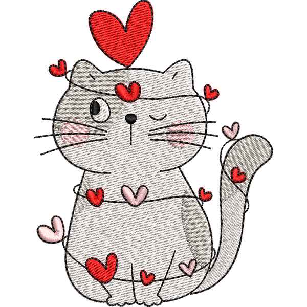 Cat With Heart Design