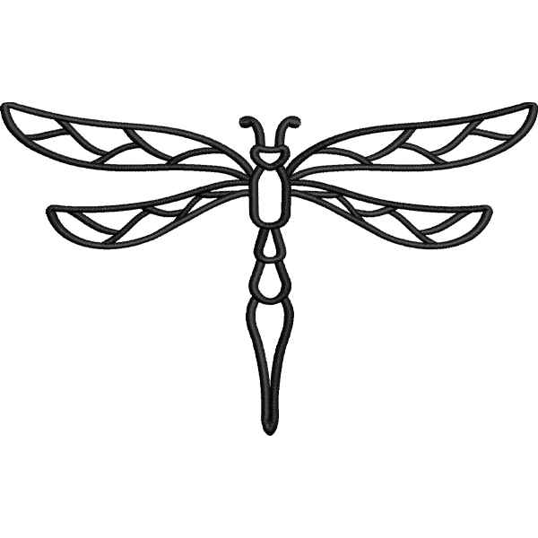 Outlined Dragonfly Design