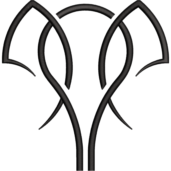 Elephant Head Outline Design