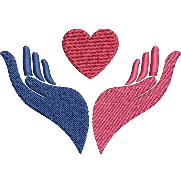 Blue Red Hand Design