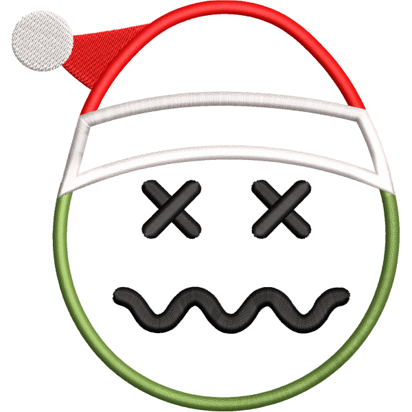 Santa Emoji Embroidery Design