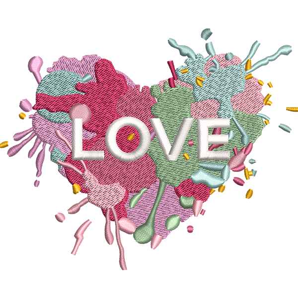 Multicolor Love Heart Design
