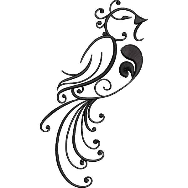 Black Outlined Sparrow Design