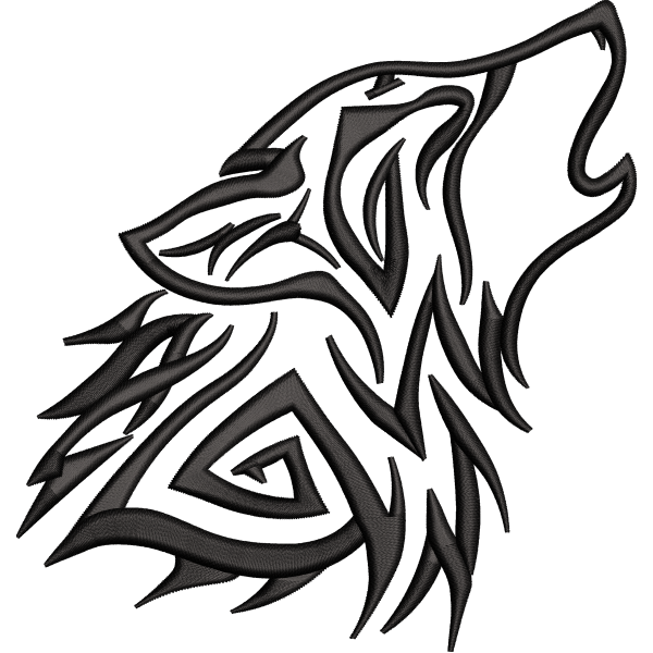 Stylized Tribal Wolf Design